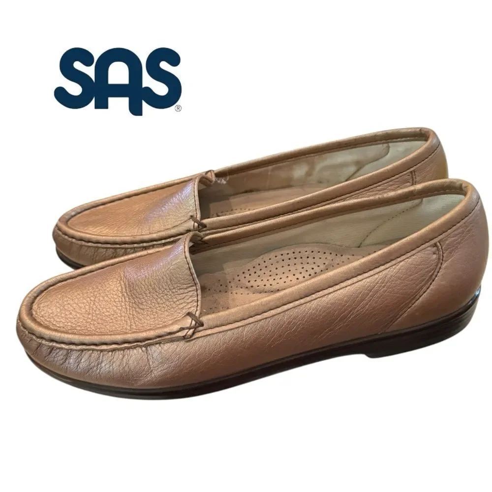 SAS Women's Tripad Comfort Gold Slip-on Leather Flats 7.5 7.5N